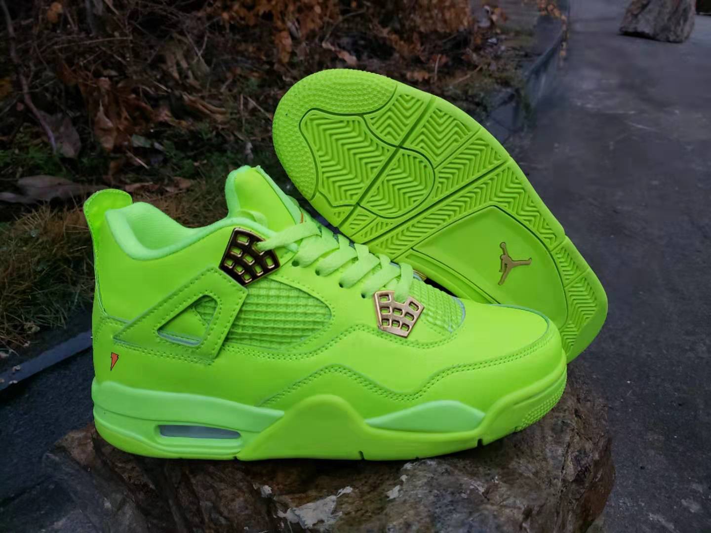 2019 Men Jordan 4 Apple Green Shoes